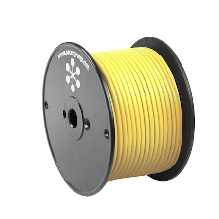 Pacer Group Primary Wire, Marine, 10 AWG, 1C C, Yellow, PVC, Stranded, 600V, 100 ft. WUL10YL-100